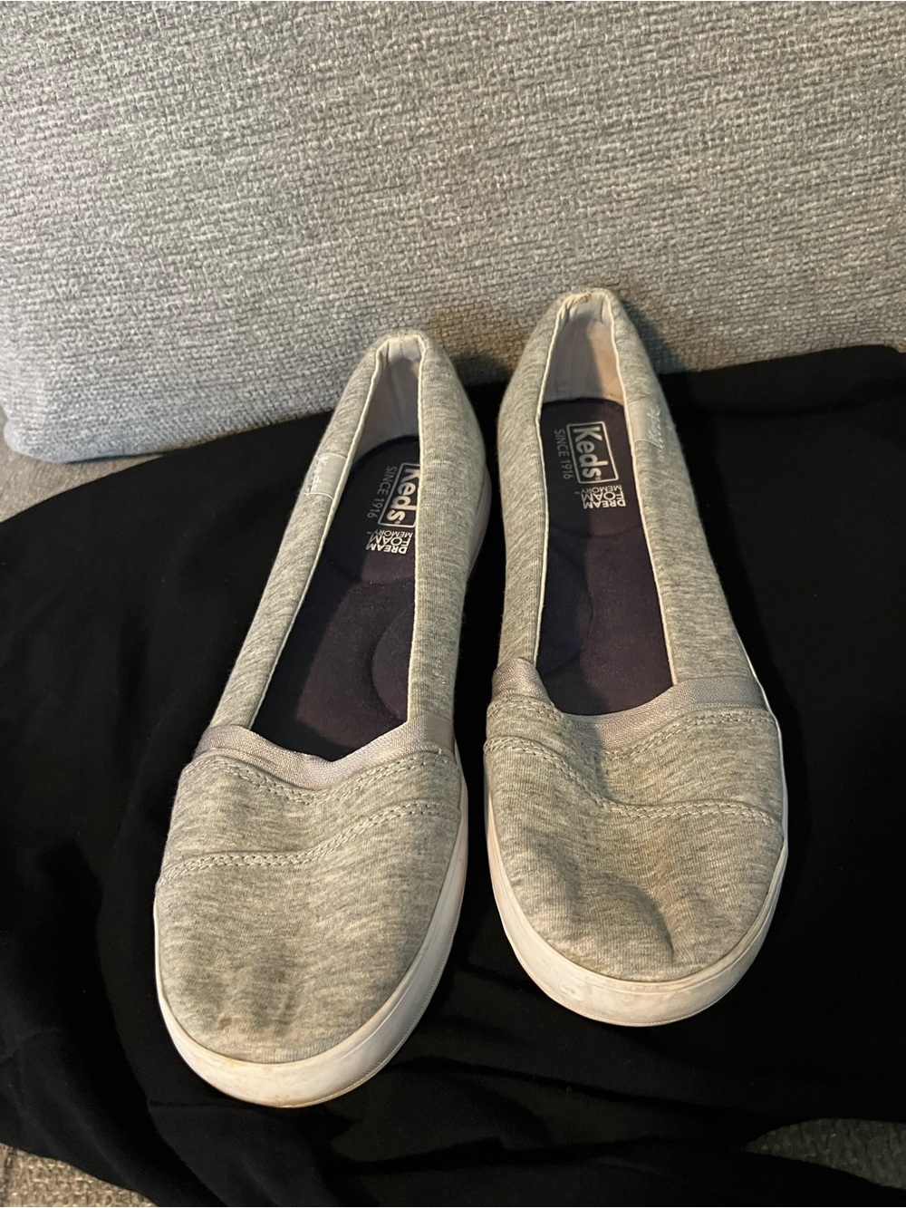 Keds Women’s Grey Slip-On Canvas Flats